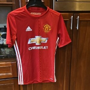Adidas Red Manchester United Soccer Jersey